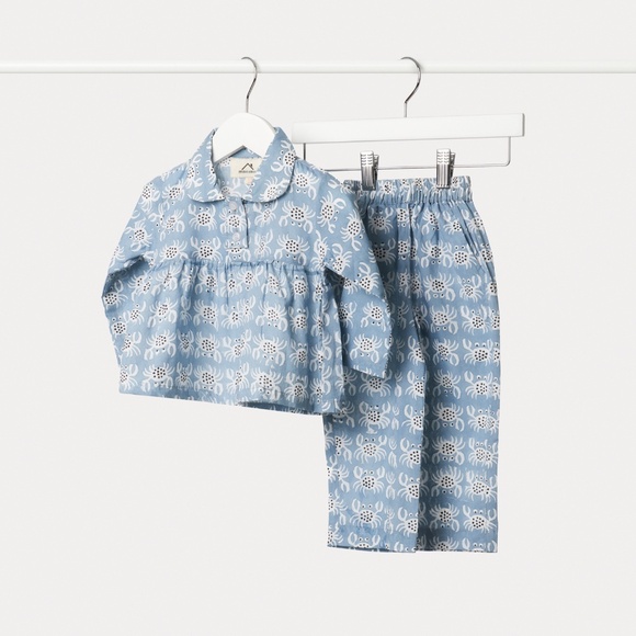 Kids 100% Cotton Pajama Set | Hand Block Print | 18M–6Y | Sensitive Skin Safe - Picture 3 of 3